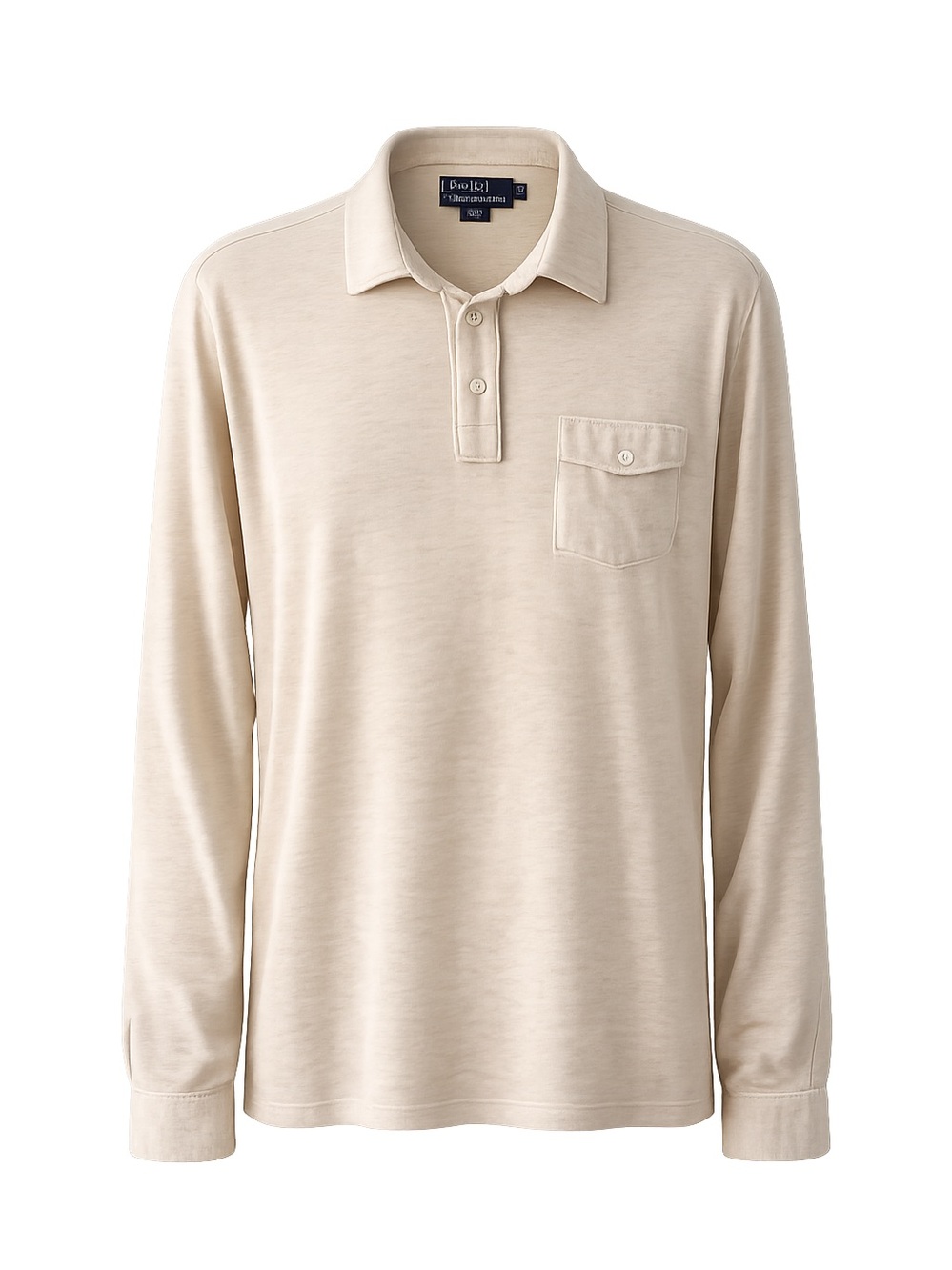 Polo Ralph Lauren Long Sleeve Polo Shirt Beige Si… - image 1
